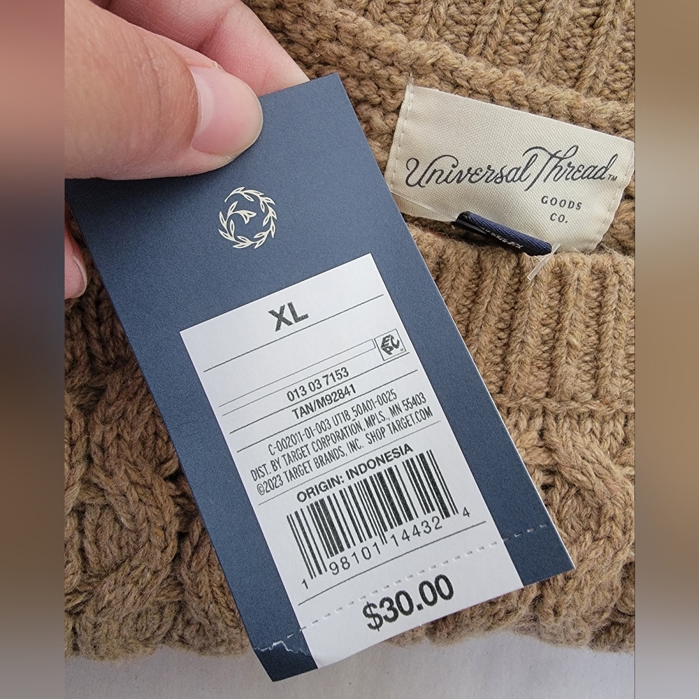 NWT Universal Thread Brown Chunky Cable Knit Swea… - image 4